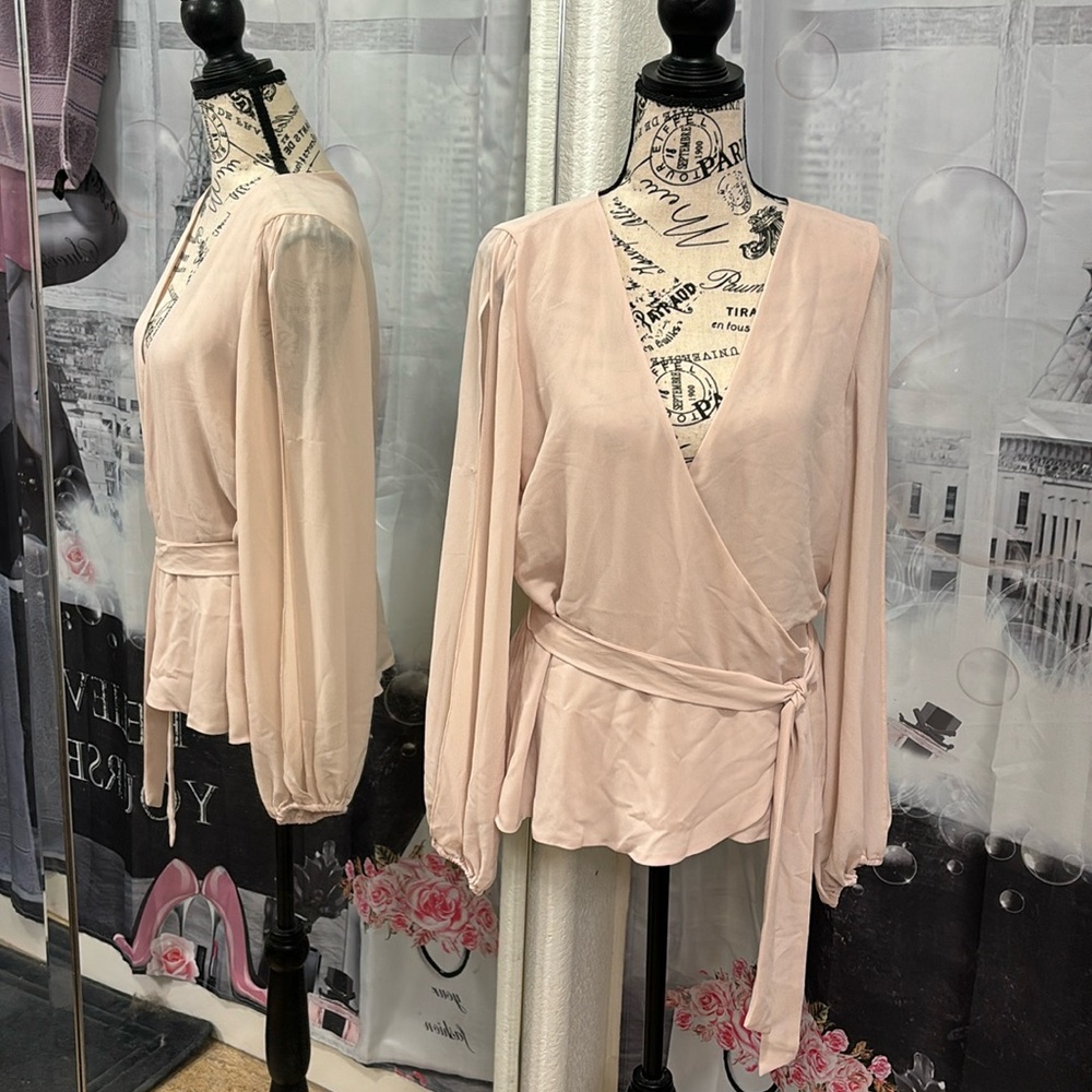 Naked Zebra Sheer Wrap-around Blouse